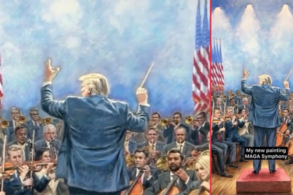 Trump Posts Surreal MAGA Orchestra Portray with Allies as Musicians