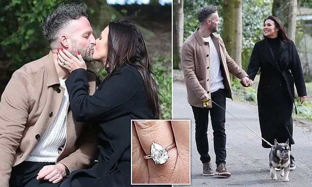 Kym Marsh Shares Loving Kiss with Fiancé Tom Dickinson on Park Stroll Kym Marsh Shares Loving Kiss with Fiancé Tom Dickinson on Park Stroll