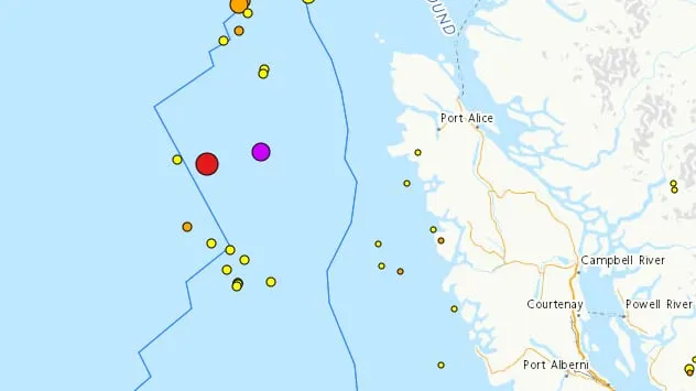 Magnitude 5.6 Quake Shakes West of Vancouver Island Magnitude 5.6 Quake Shakes West of Vancouver Island