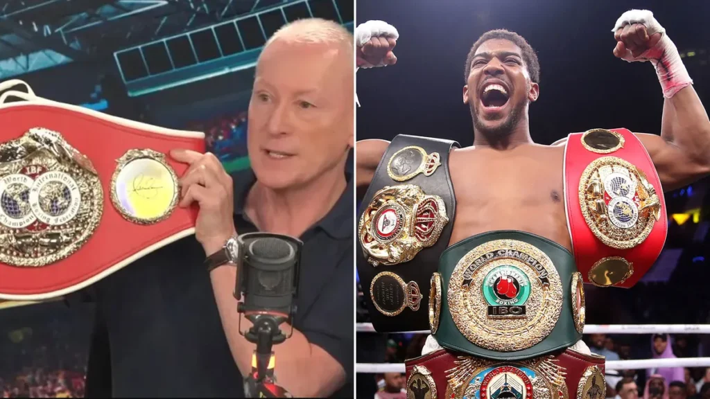 Anthony Joshua Presents Signed IBF Belt to Jim White