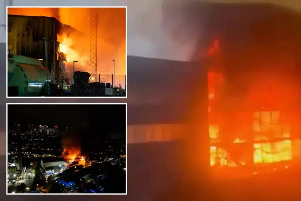 Huge London Waste Hearth Erupts, Prepare Passengers Witness Blaze